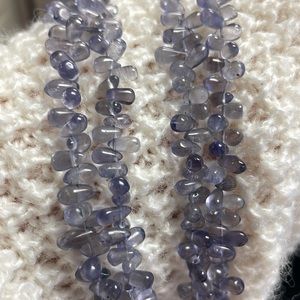 Jay King Purple Iolite 2 strand necklace and clip on earrings. EUC